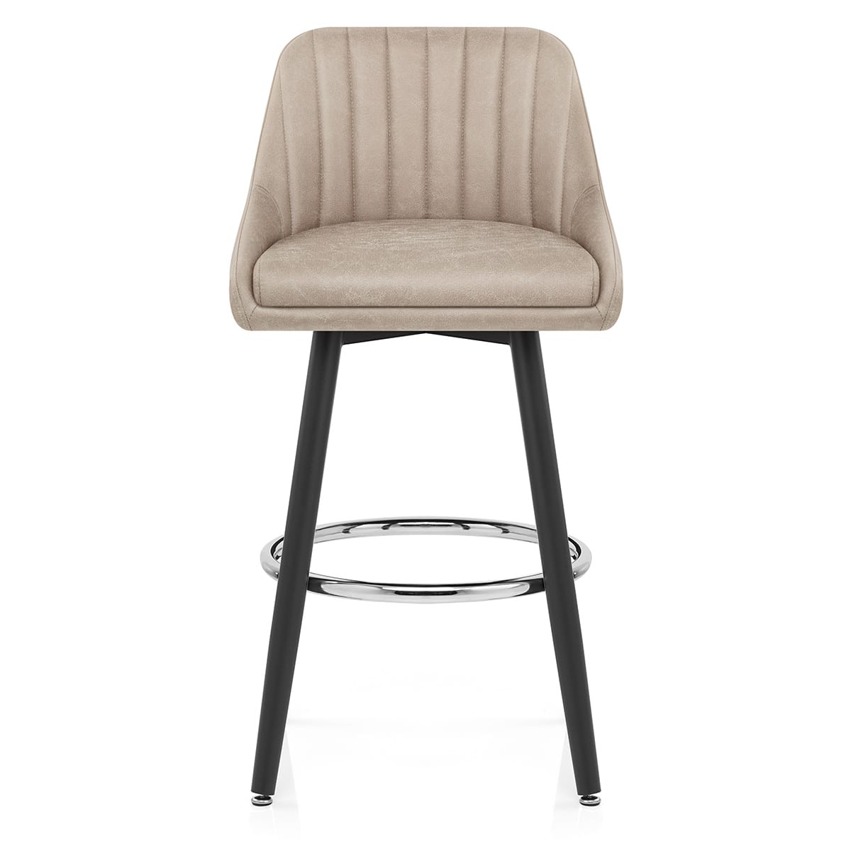Chaise de Bar Bois Faux Cuir Antique - Hamilton Taupe 
