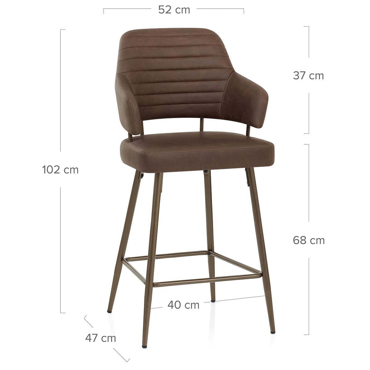 Tabouret Faux Cuir Bronze - Hampton Marron