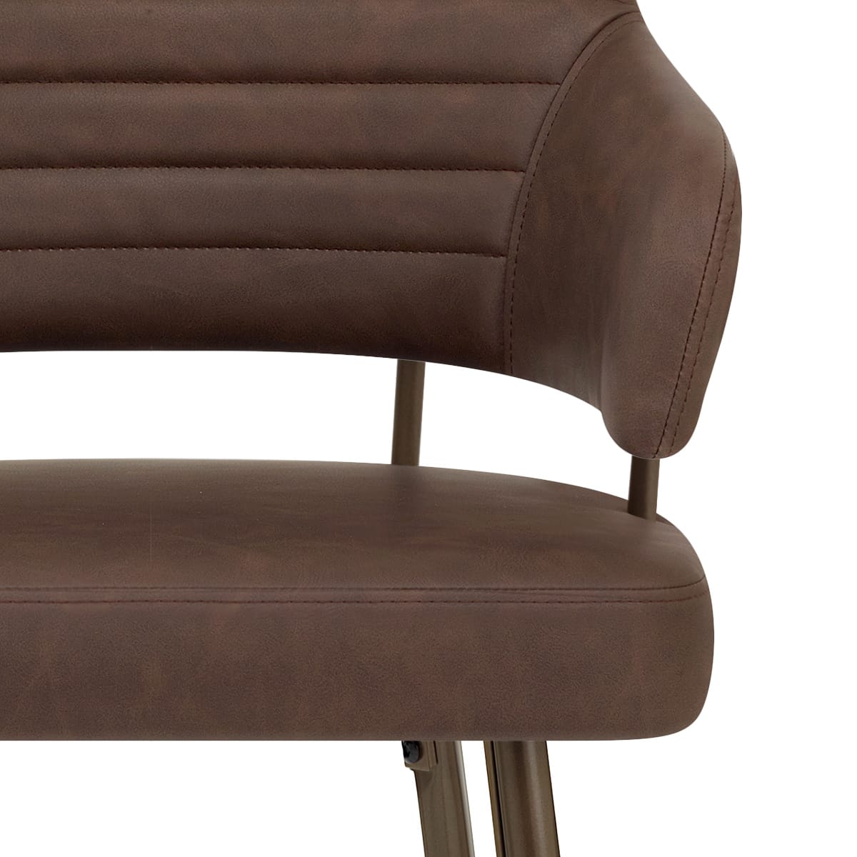 Tabouret Faux Cuir Bronze - Hampton Marron