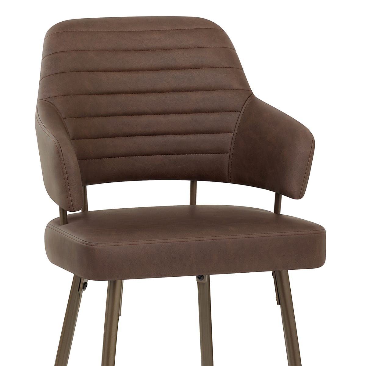 Tabouret Faux Cuir Bronze - Hampton Marron