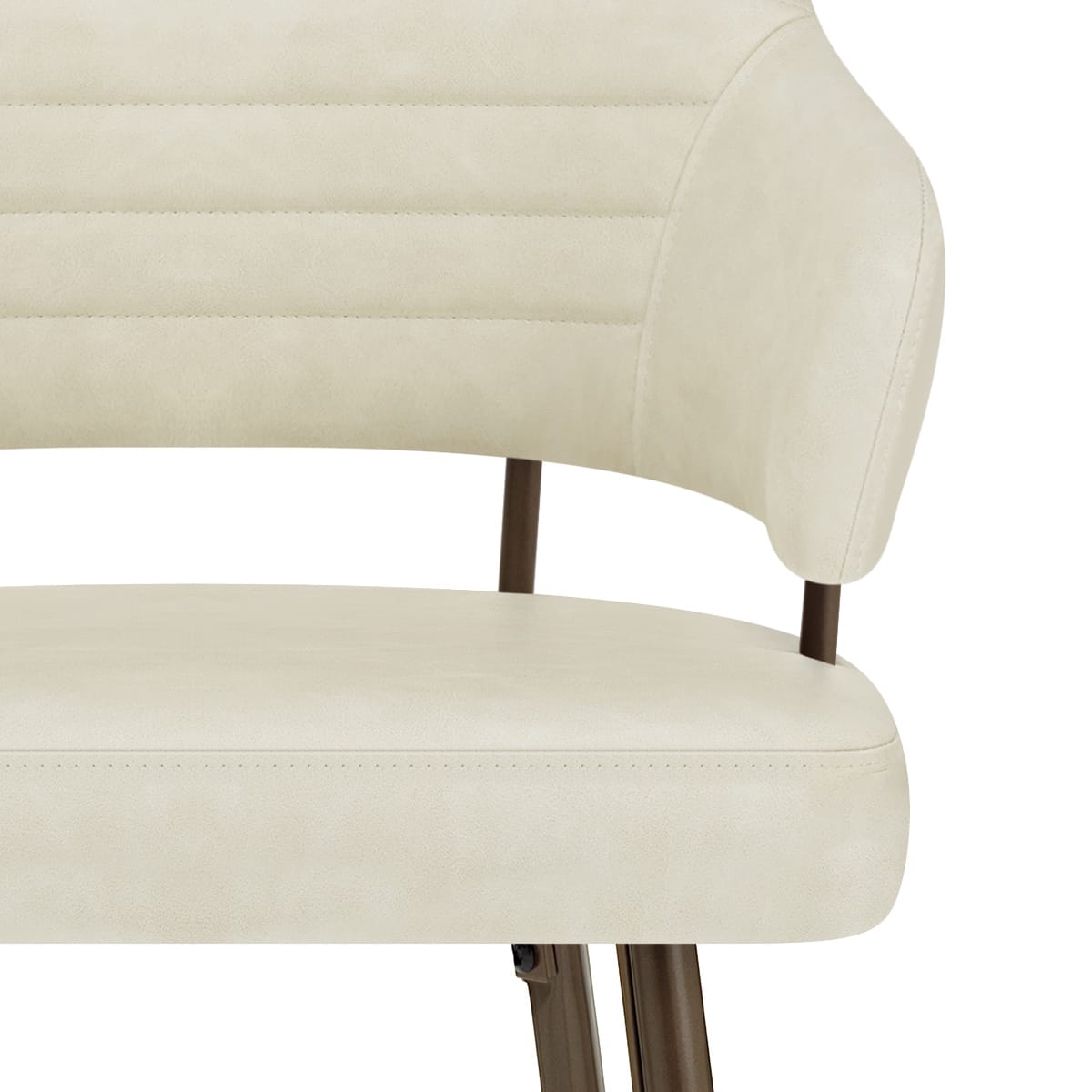 Tabouret Faux Cuir Bronze - Hampton Crème