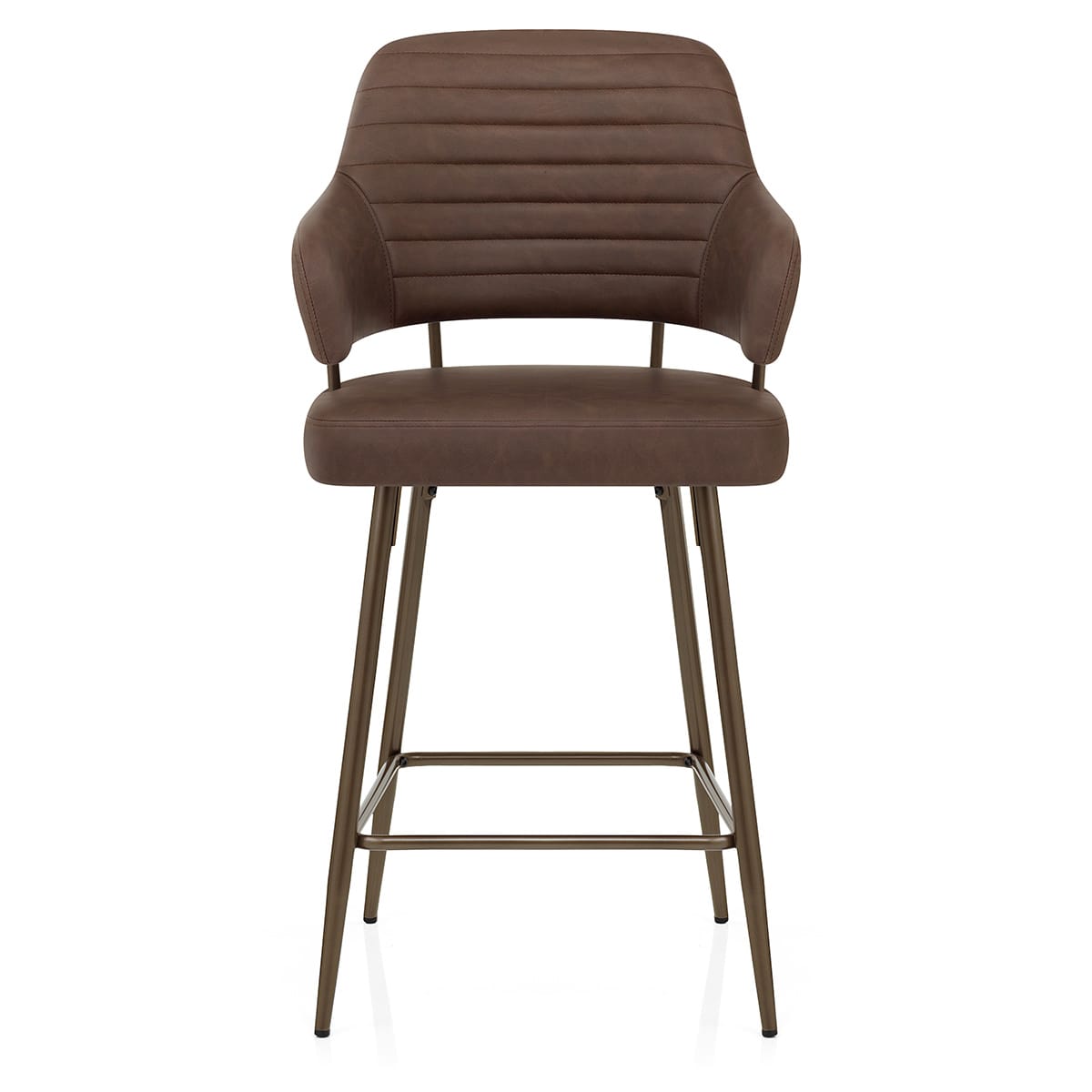 Tabouret Faux Cuir Bronze - Hampton Marron