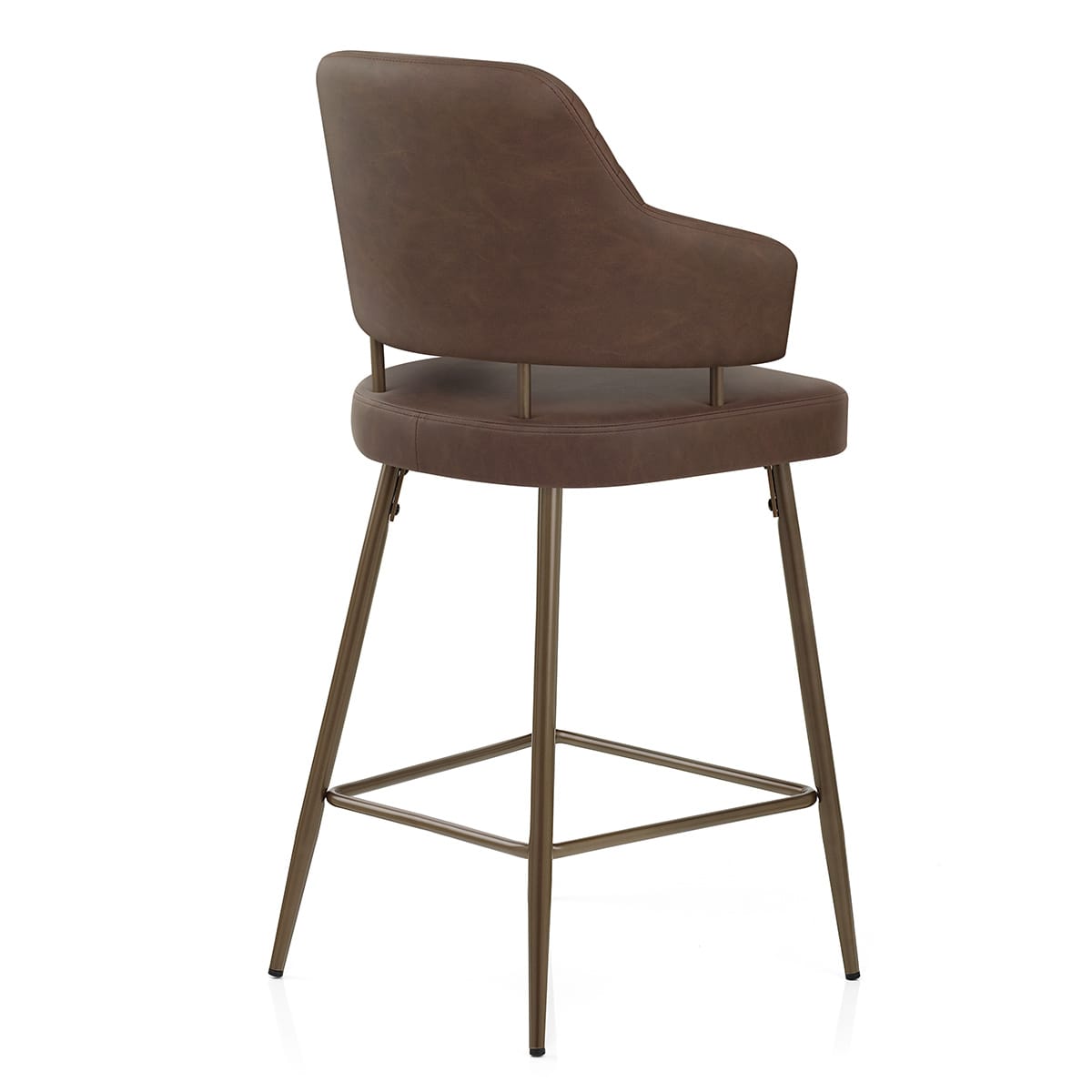 Tabouret Faux Cuir Bronze - Hampton Marron