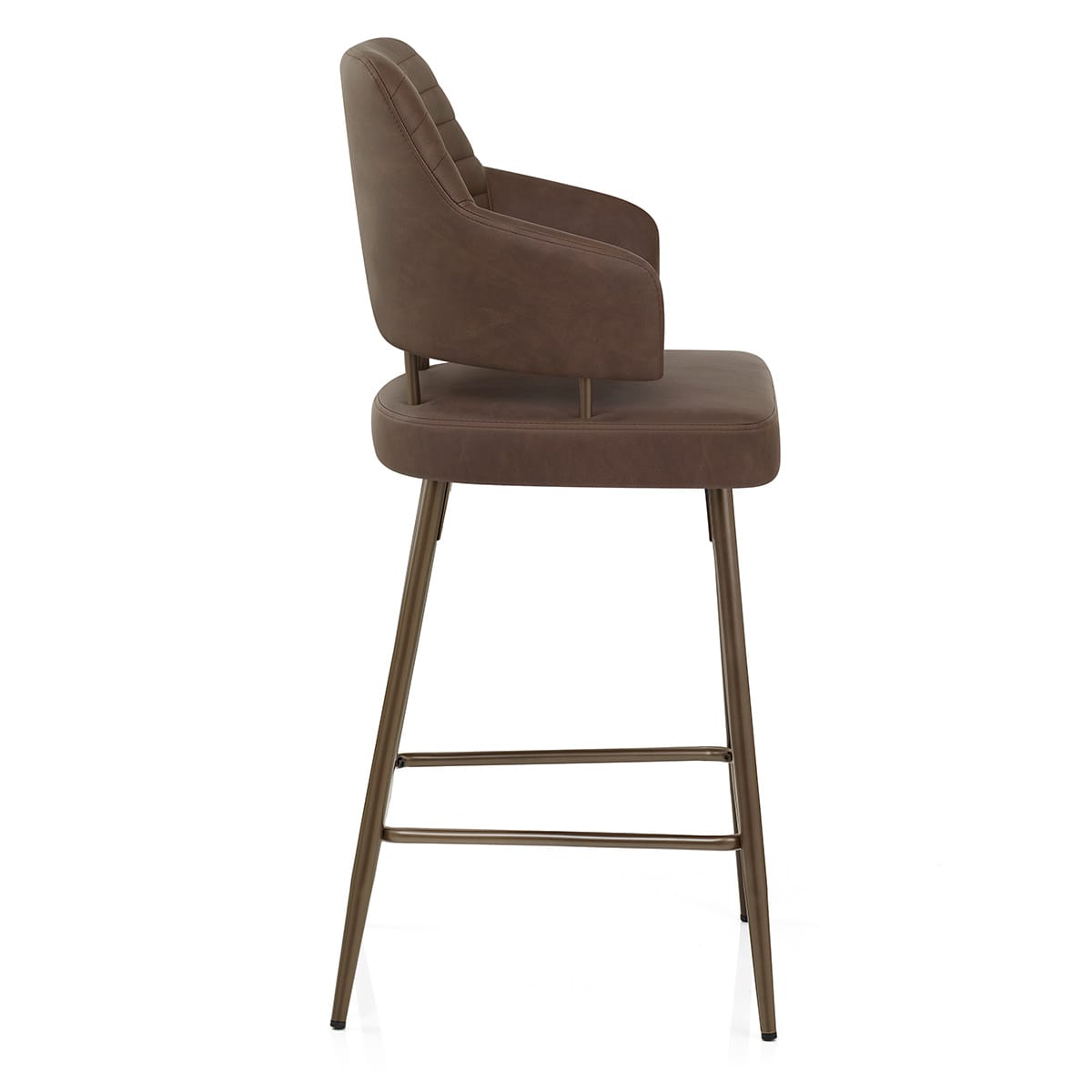 Tabouret Faux Cuir Bronze - Hampton Marron