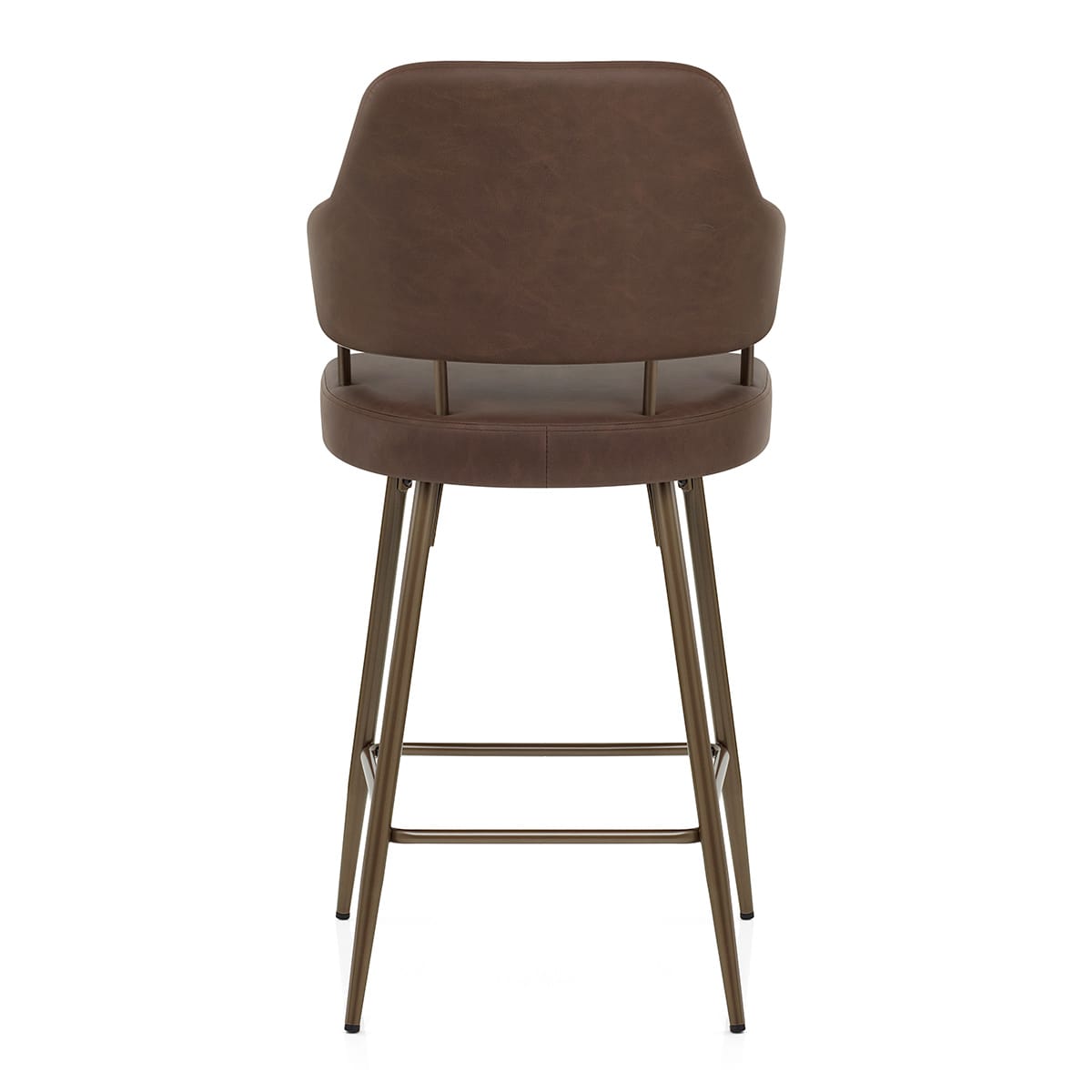 Tabouret Faux Cuir Bronze - Hampton Marron
