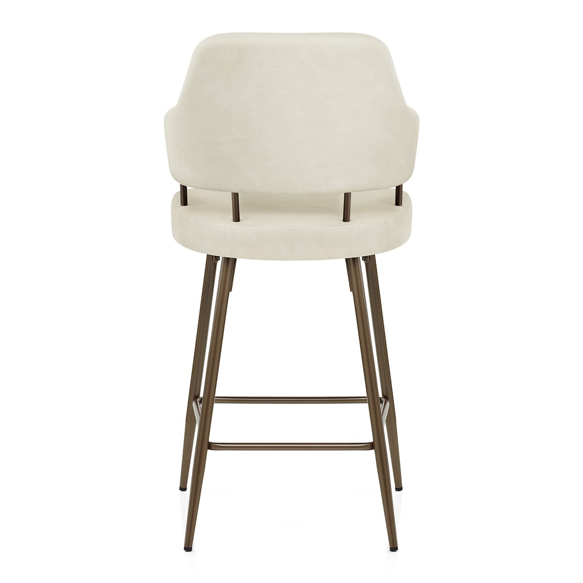 Tabouret Faux Cuir Bronze - Hampton Crème