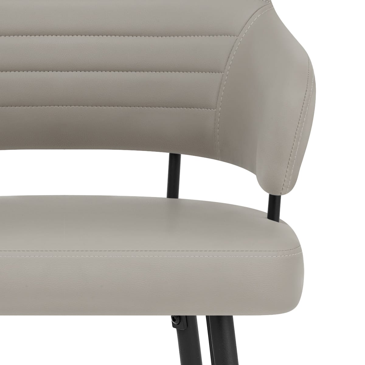Tabouret Faux Cuir Noir - Hampton Gris Clair