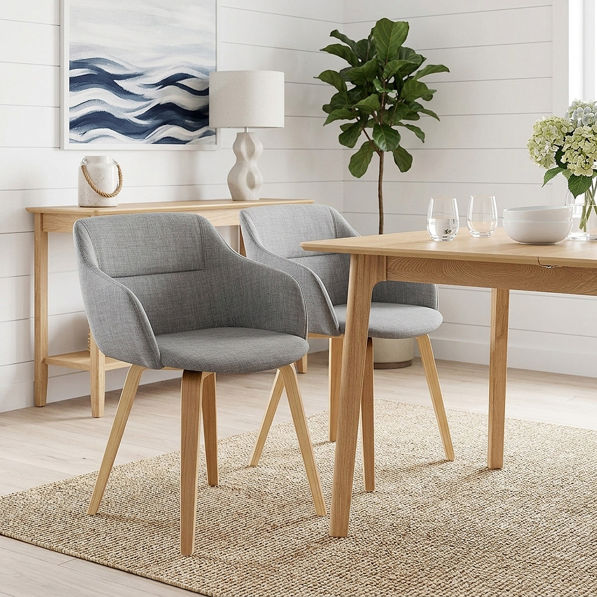 Chaise Bois Tissu - Harley Gris 