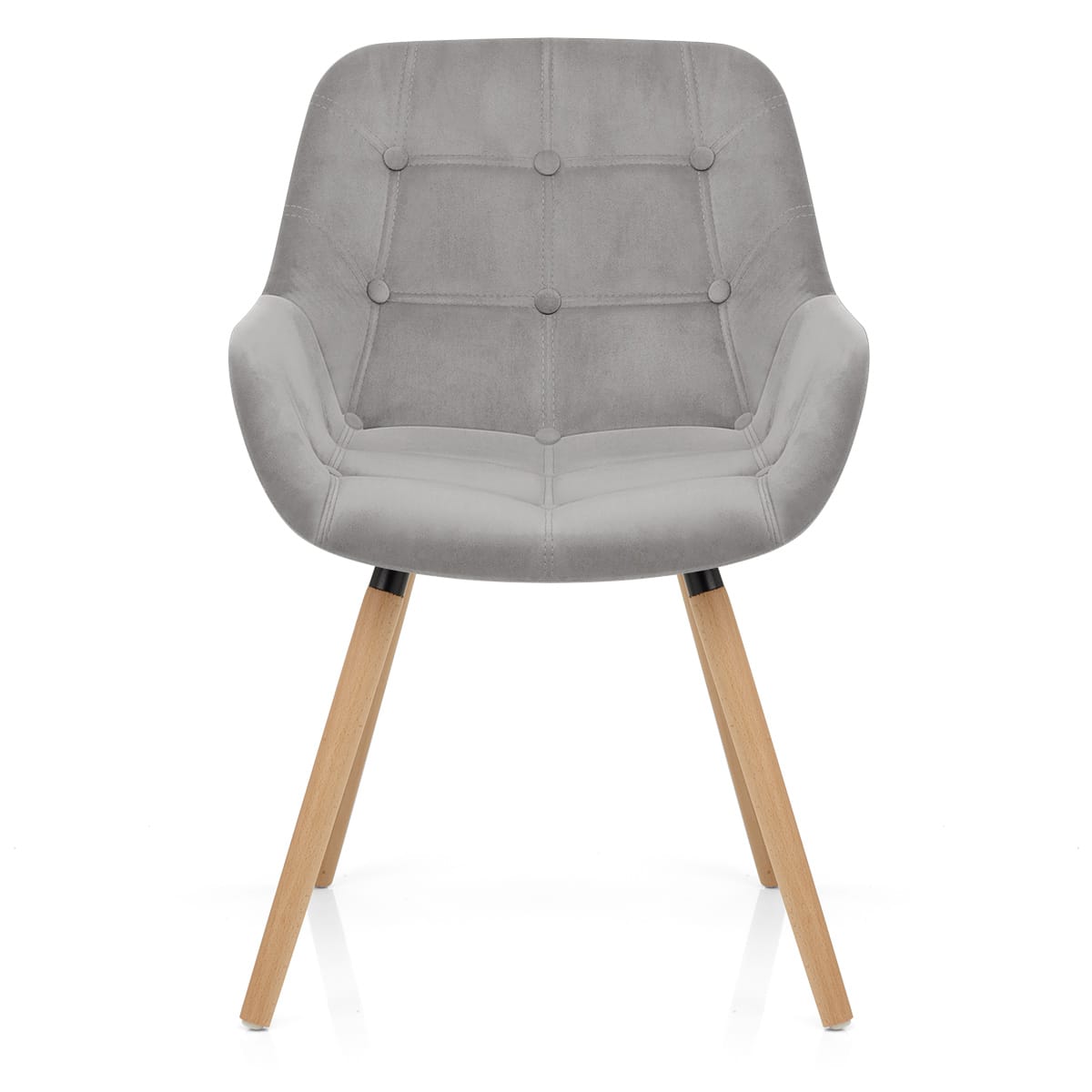 Chaise Velours Bois - Harris Gris 