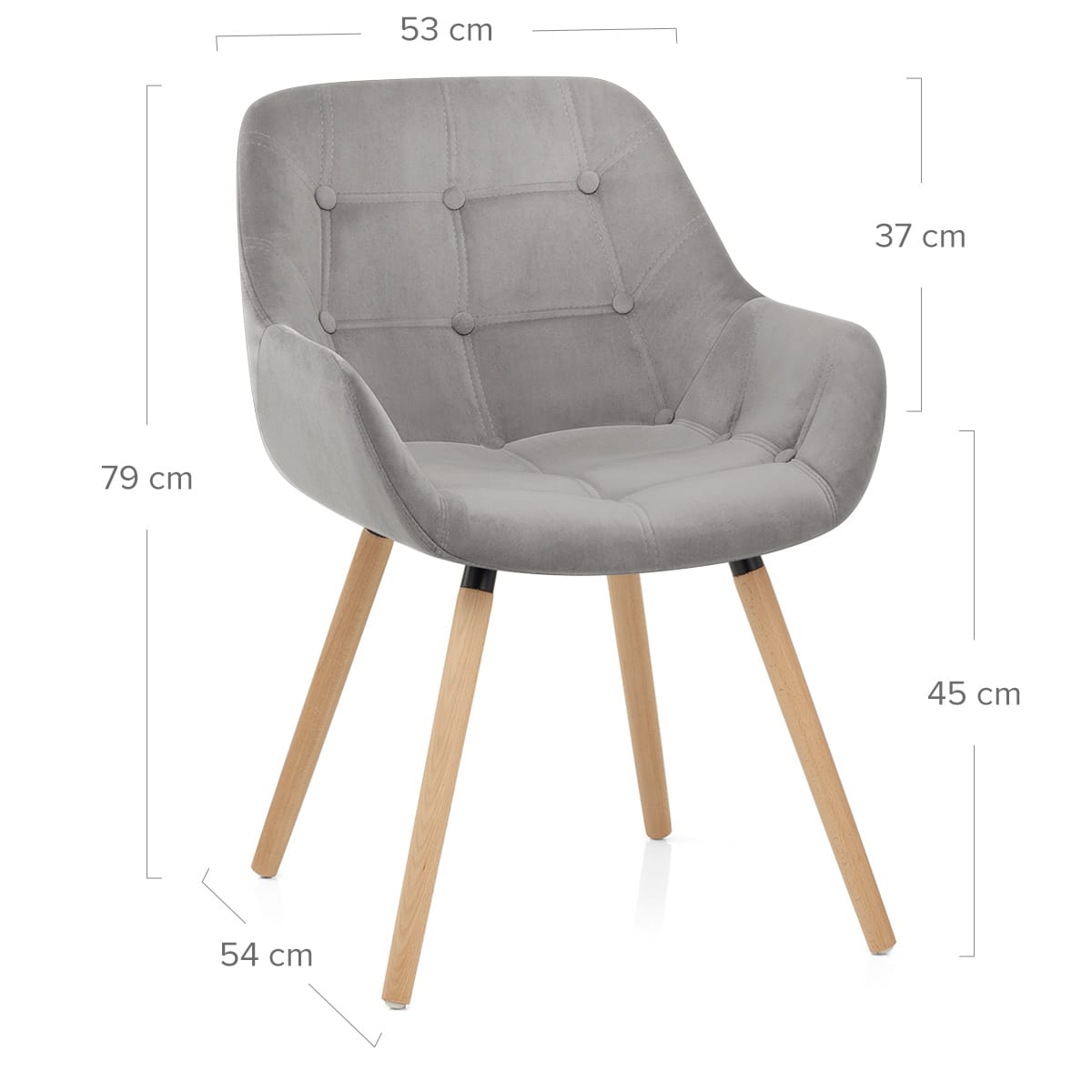 Harris Dining Chair Grey Velvet
