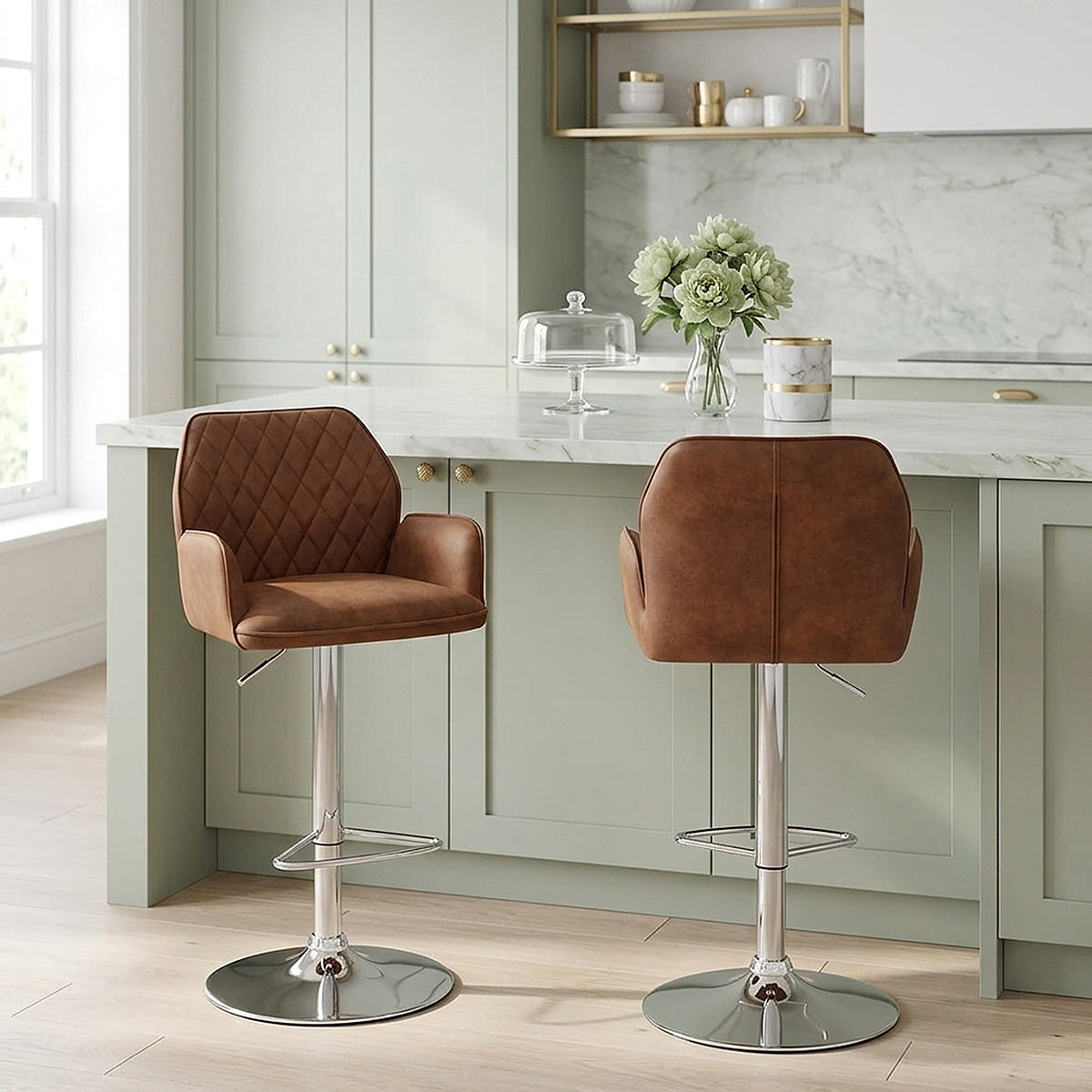 Chaise de bar Faux Daim - Harvard Marron 