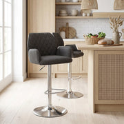 Chaise de bar Faux Daim - Harvard Gris Foncé 