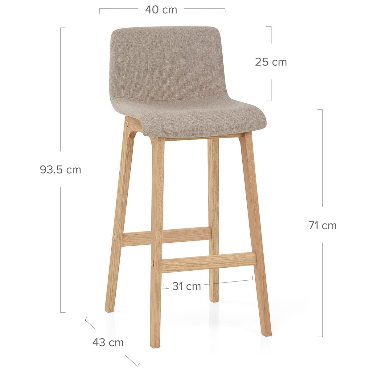 Tabouret de Bar Tissu - Haven Taupe