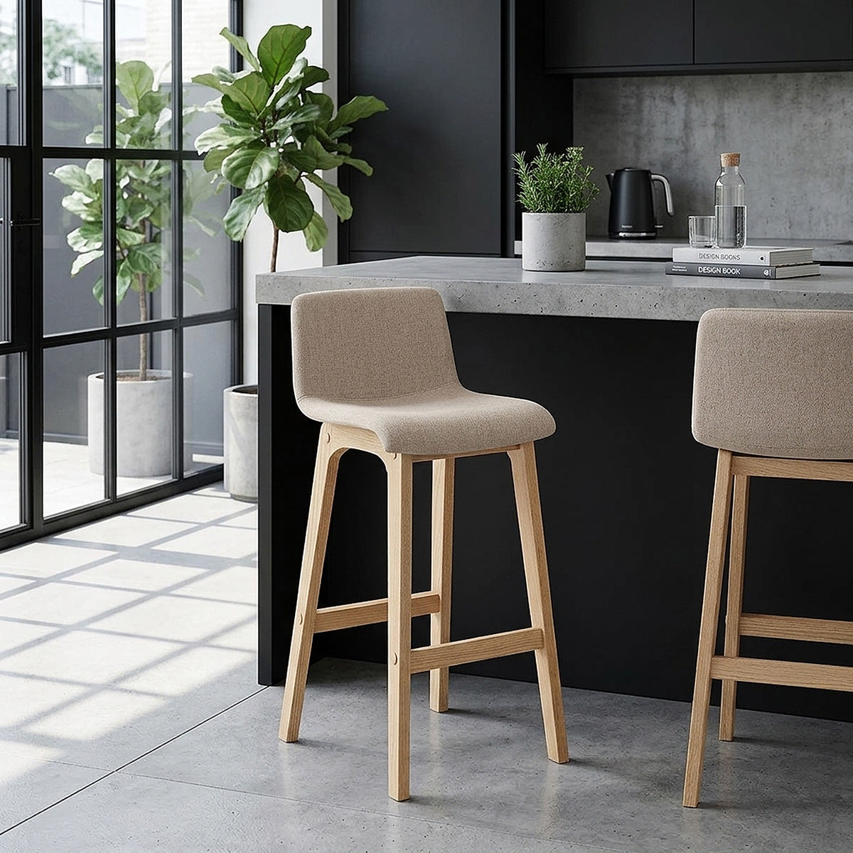 Tabouret de Bar Tissu - Haven Taupe