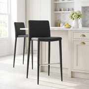 Tabouret Faux Cuir - Healey Noir 