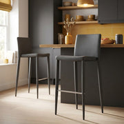 Tabouret Faux Cuir - Healey Gris 