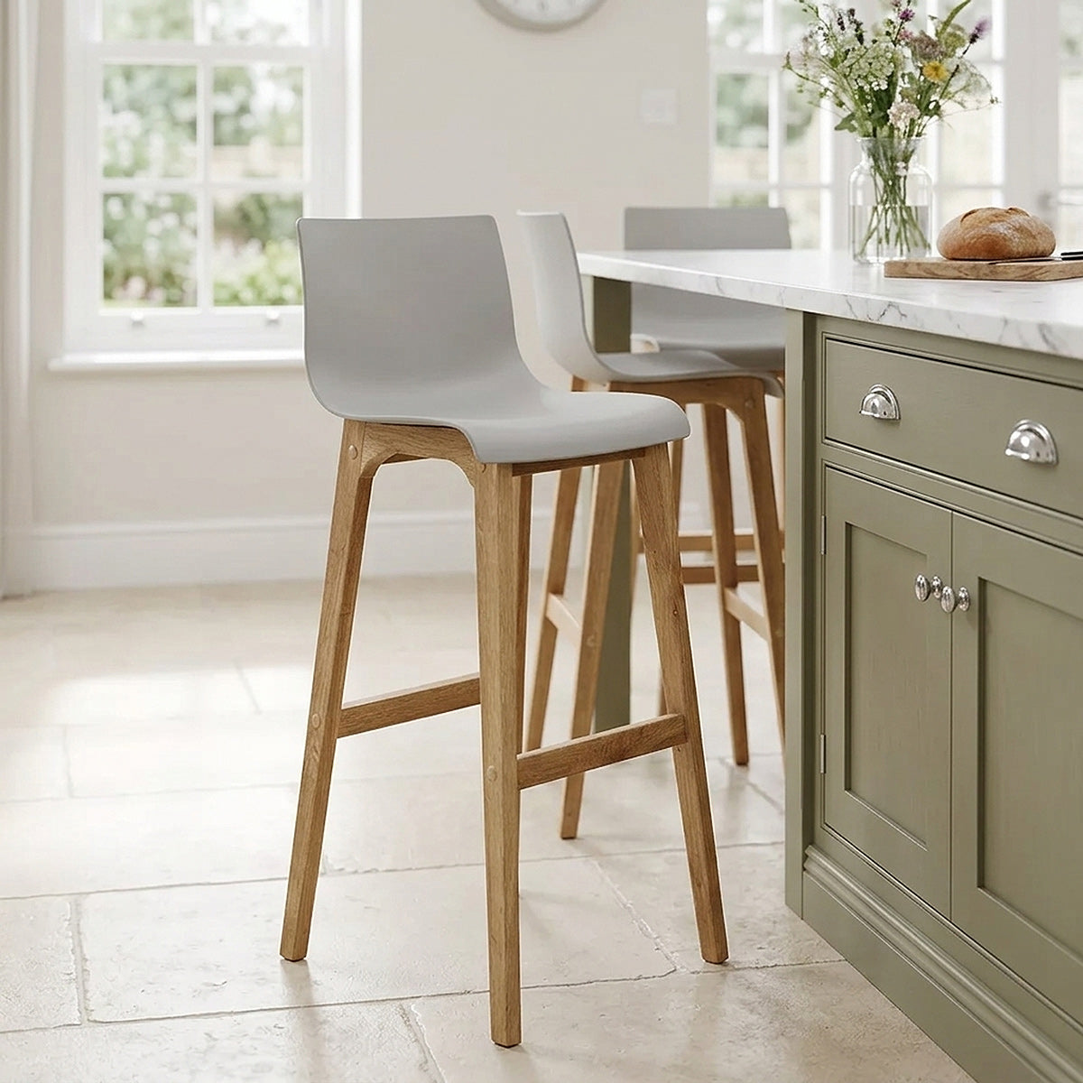 Tabouret de Bar Résine Bois - Haut Drift Gris 