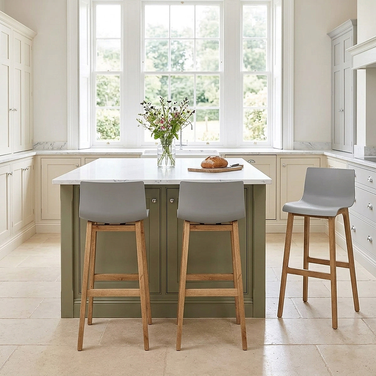 Tabouret de Bar Résine Bois - Haut Drift Gris 