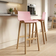 High Drift Oak & Pink Bar Stool