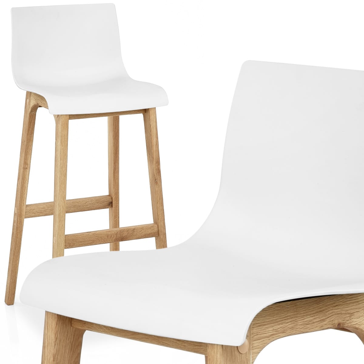 High Drift Oak & White Bar Stool
