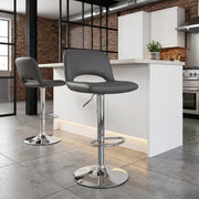 Tabouret de Bar Faux Cuir - Hugo Gris 