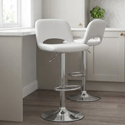 Tabouret de Bar Faux Cuir - Hugo Blanc 