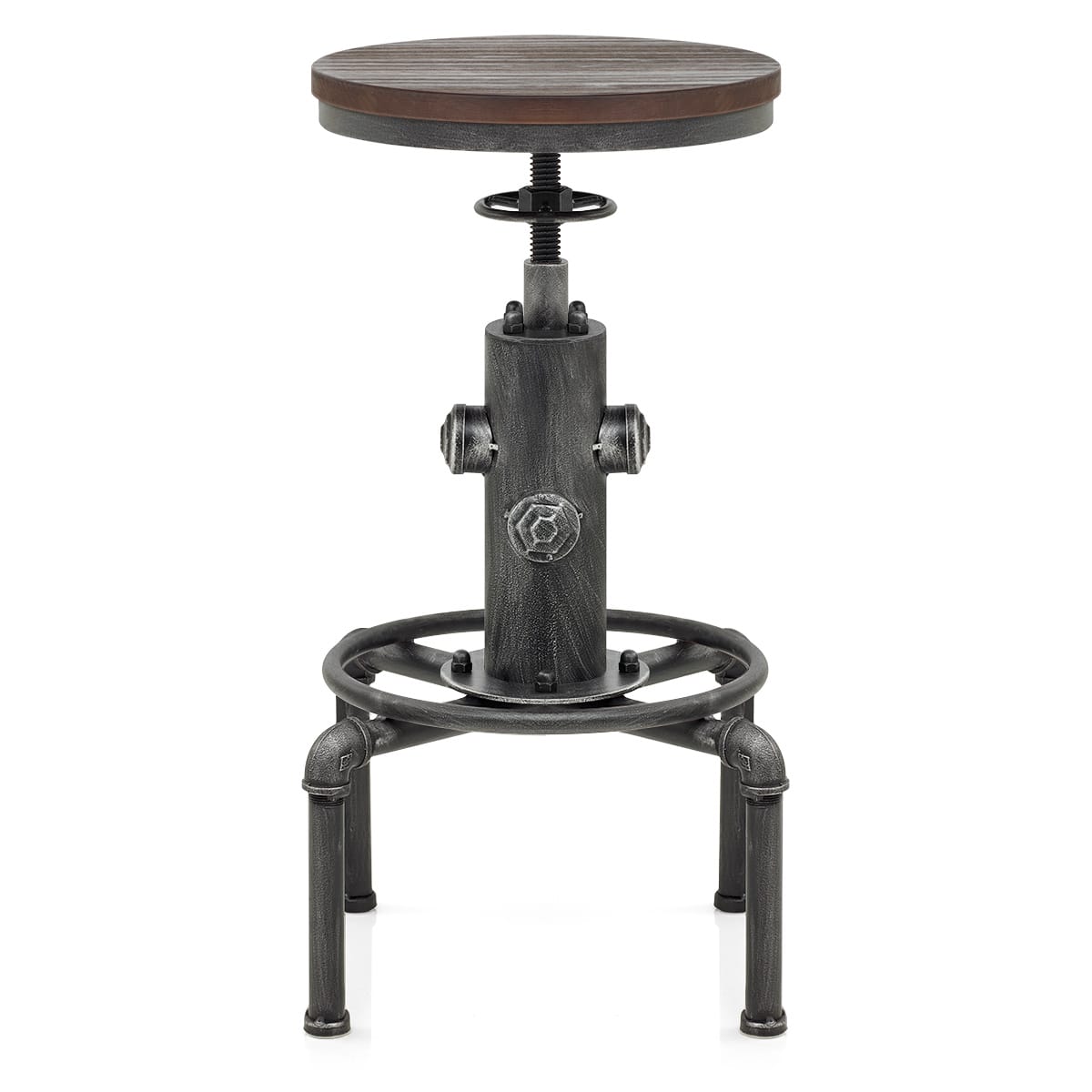 Tabouret de bar Métal - Hydrant Gunmetal Bois 