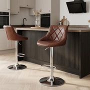 Tabouret de Bar Faux Cuir Antique - Hype Marron 