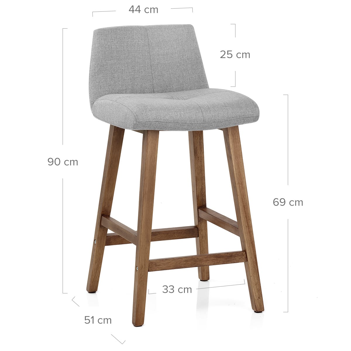 Tabouret de Bar Tissu - Impulse Gris