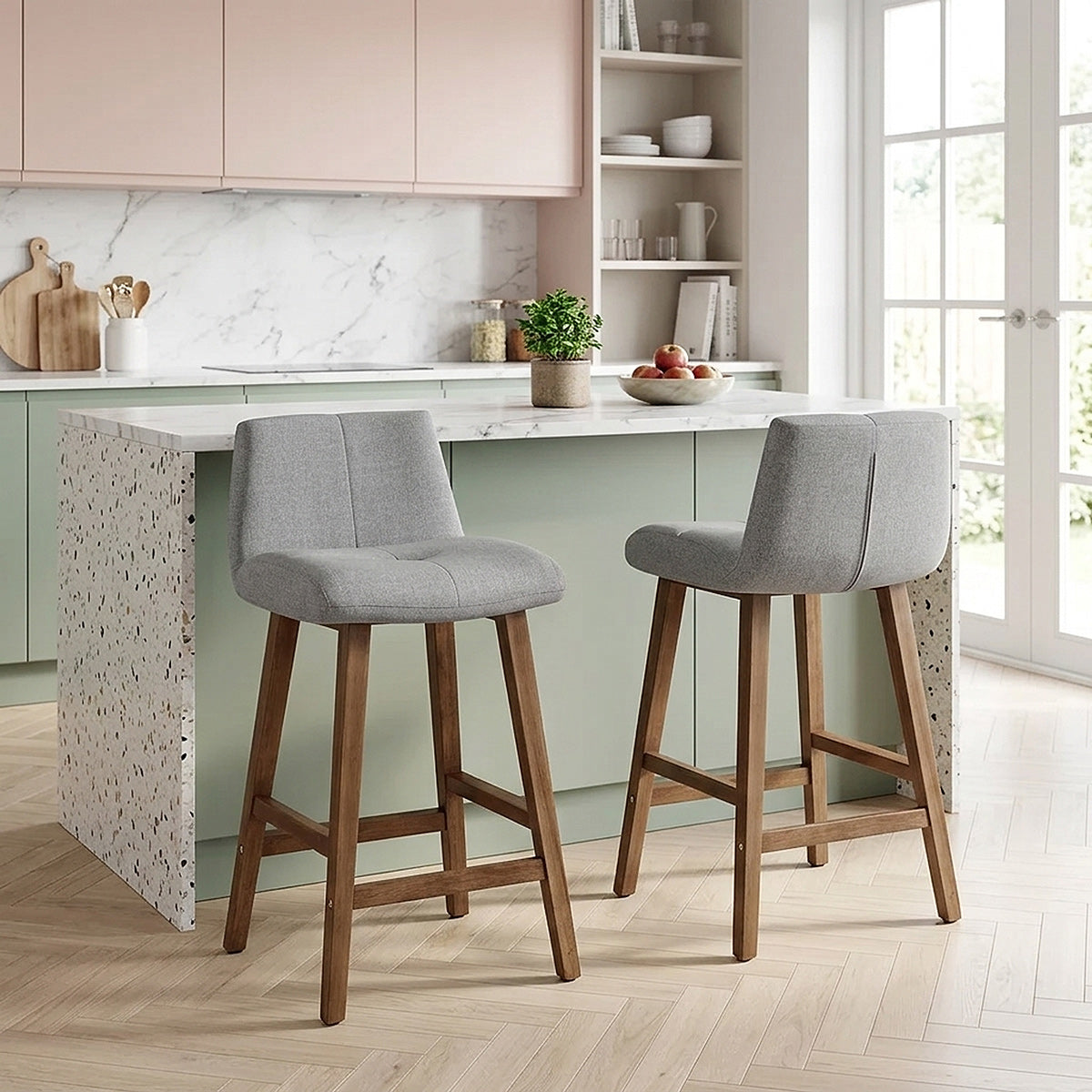 Tabouret de Bar Tissu - Impulse Gris
