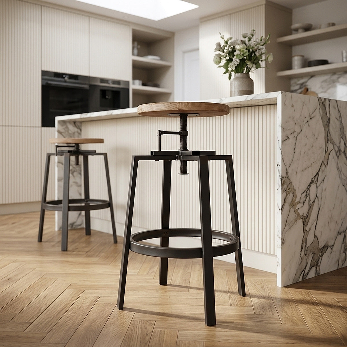 Tabouret de Bar Bois Clair - Industrial Turner Bois 