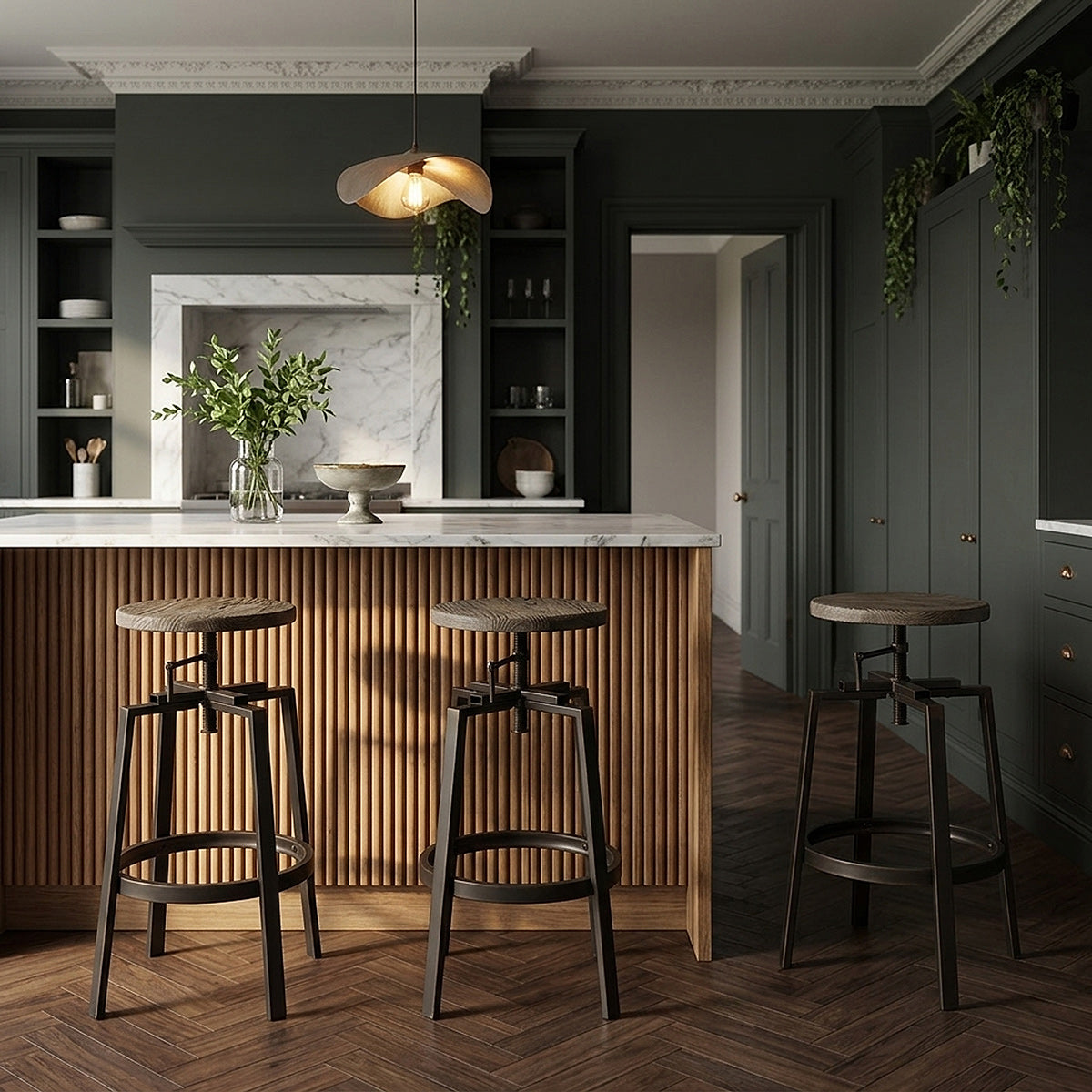 Tabouret de Bar Bois Foncé - Industrial Turner Bois 