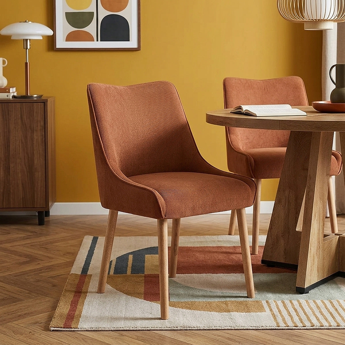 Chaise Tissu Bois - Isabella Marron 