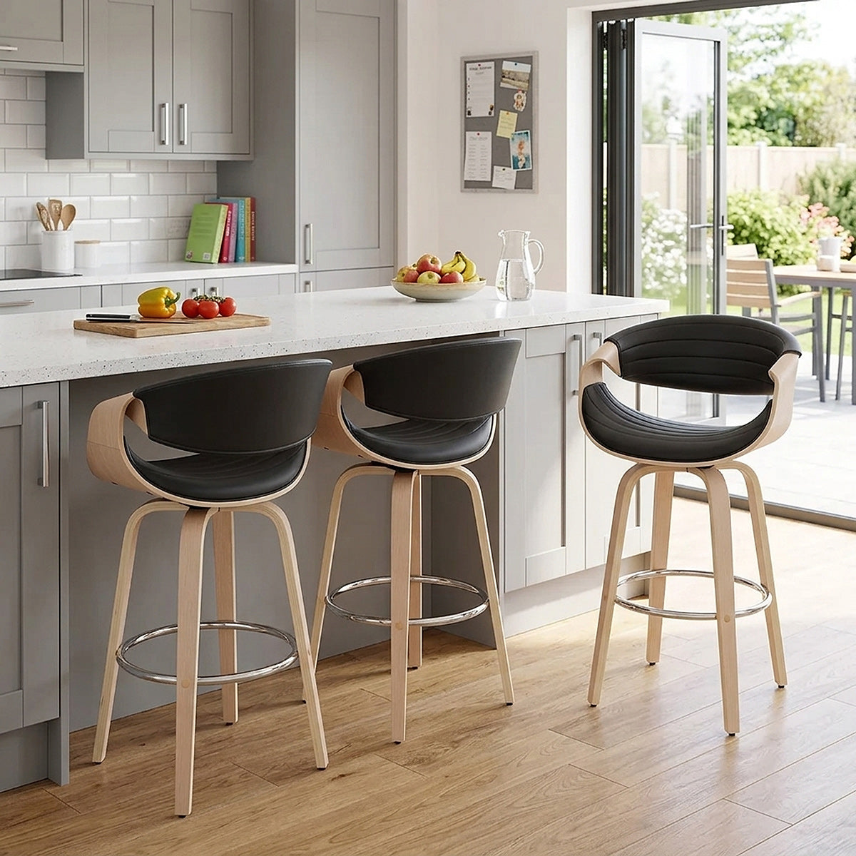 Tabouret de Bar Faux Cuir - Jefferson Noir 