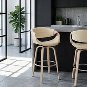 Tabouret de Bar Faux Cuir - Jefferson Crème 