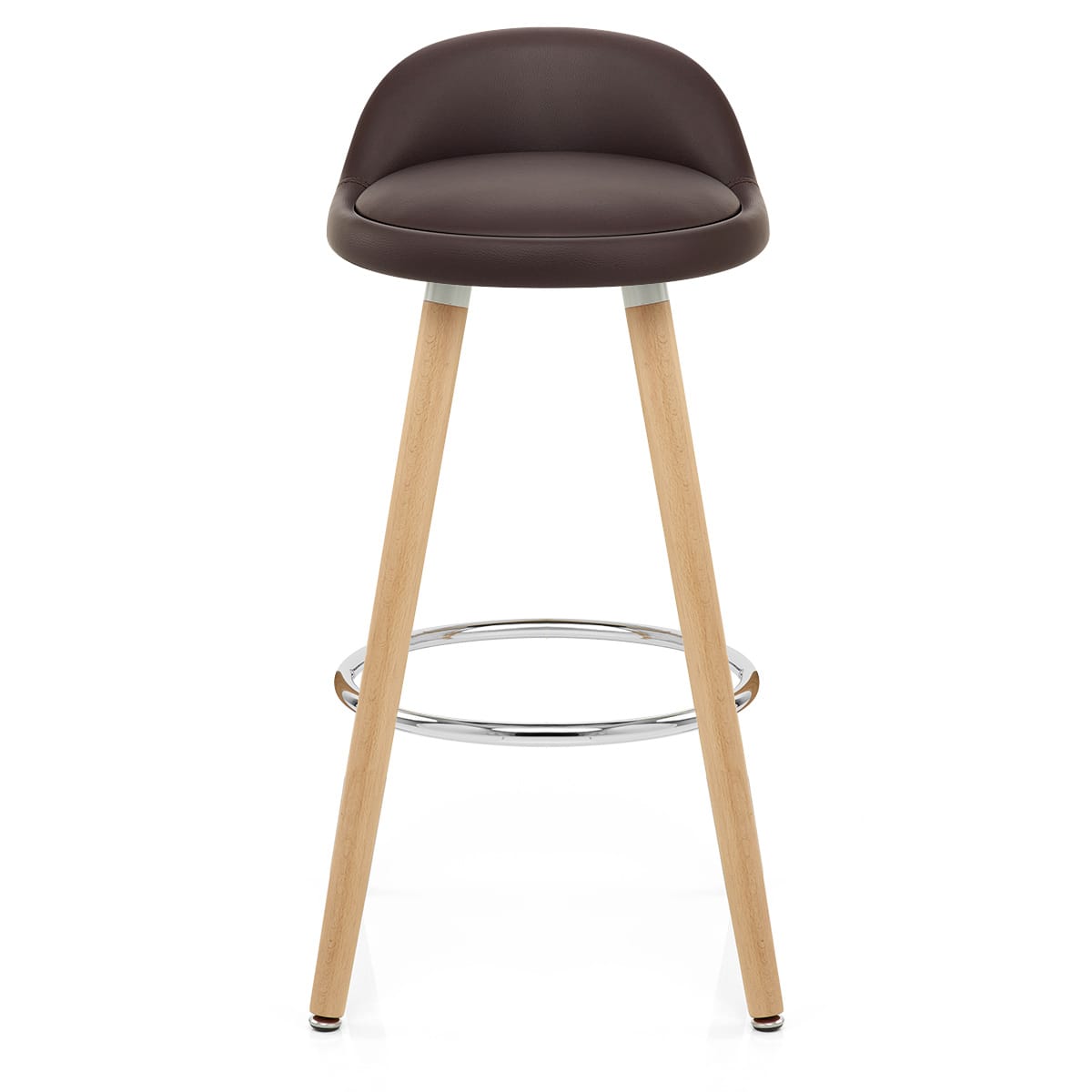 Tabouret de Bar Faux Cuir Bois - Jive Marron 