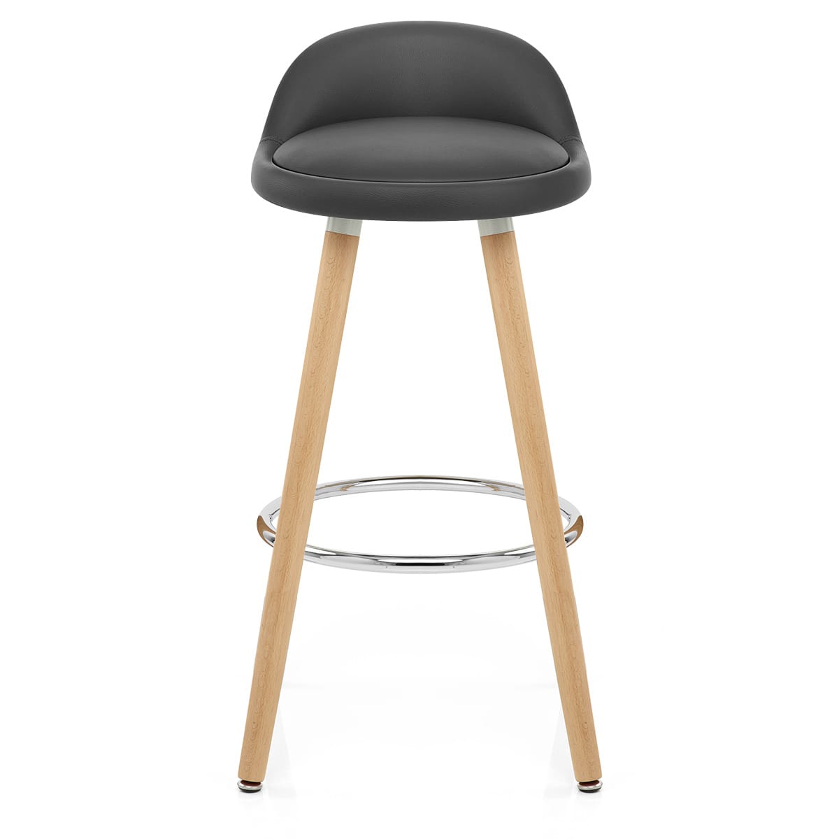 Tabouret de Bar Faux Cuir Bois - Jive Gris 