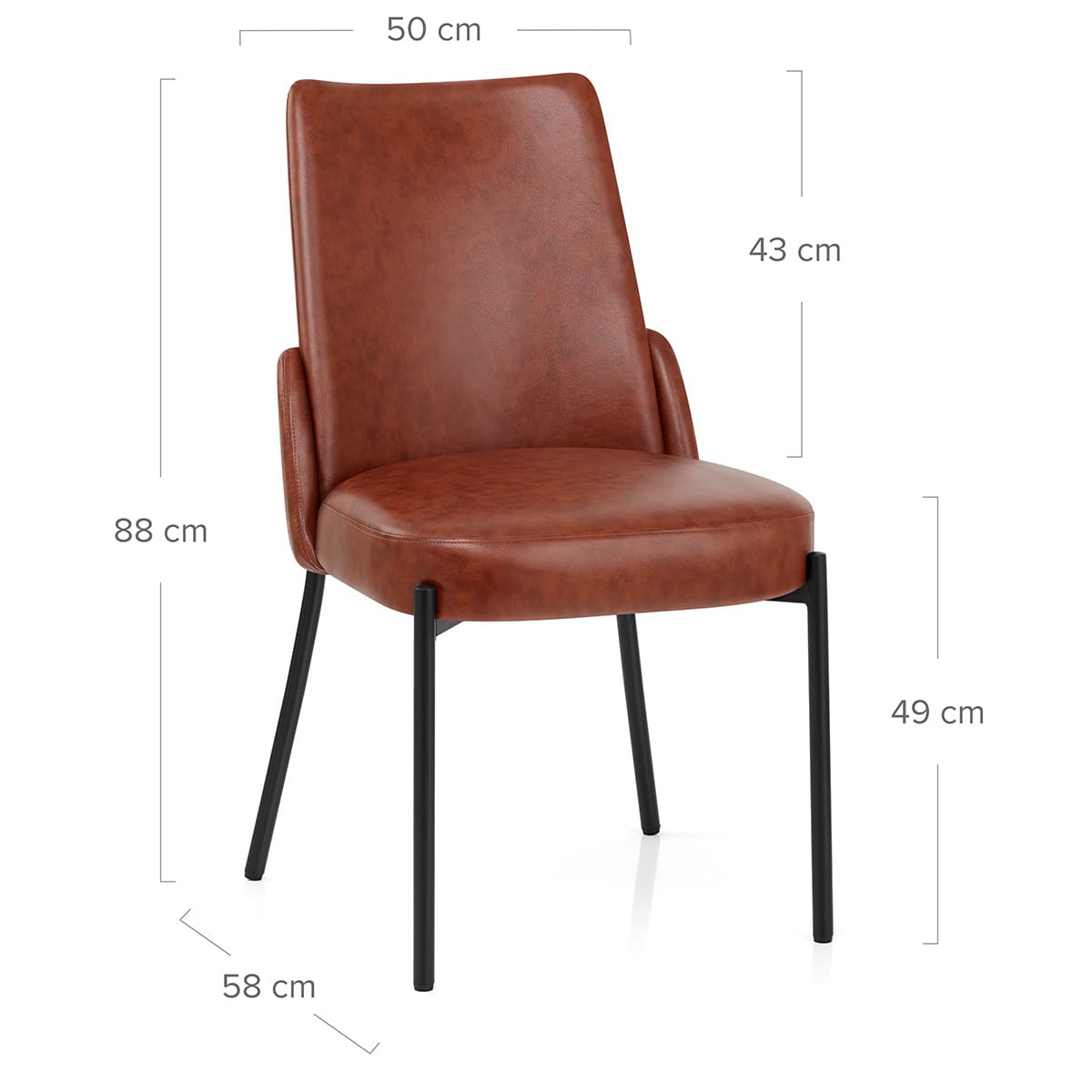 Chaise Faux Cuir - Juno Marron