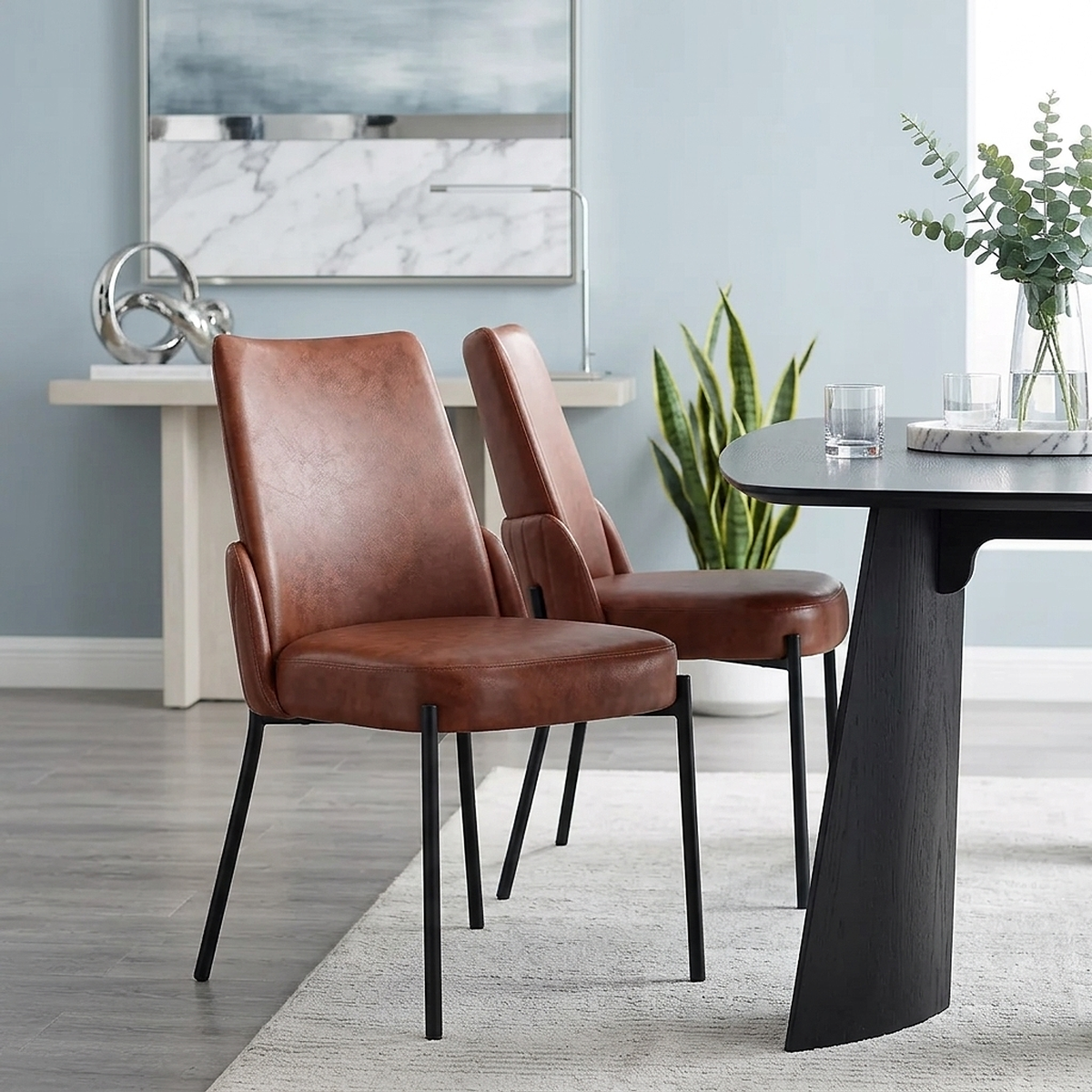 Chaise Faux Cuir - Juno Marron