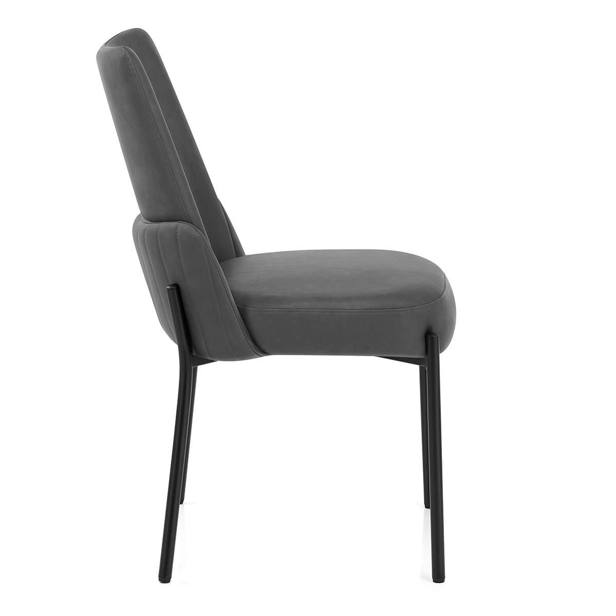 Chaise Faux Cuir - Juno Gris Foncé