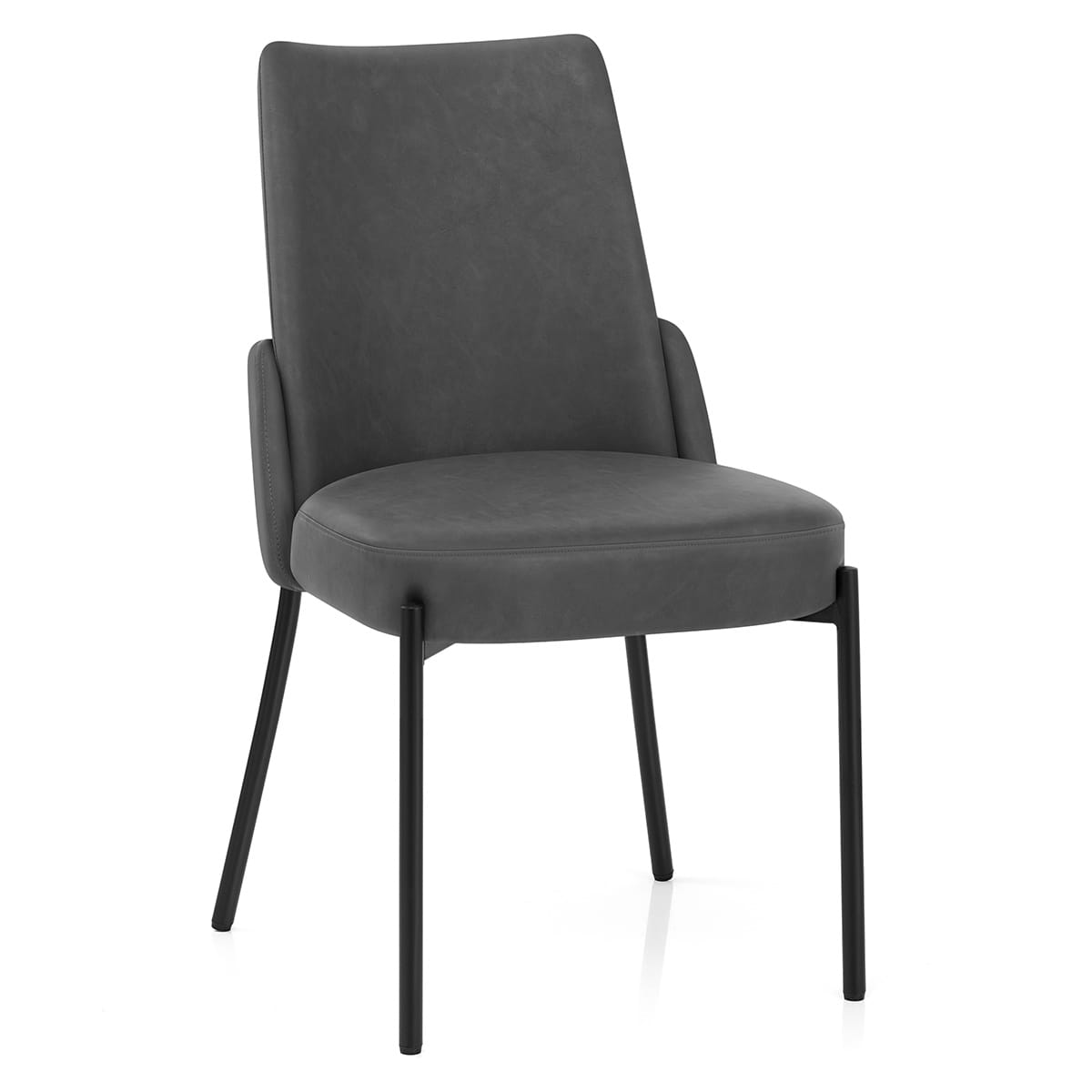Chaise Faux Cuir - Juno Gris Foncé