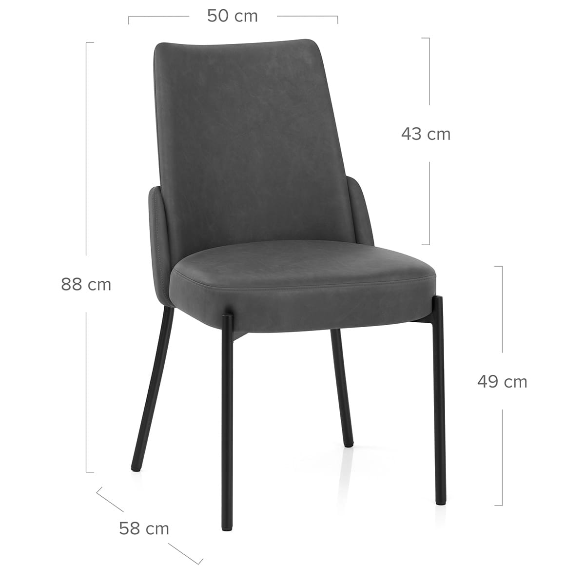 Chaise Faux Cuir - Juno Gris Foncé