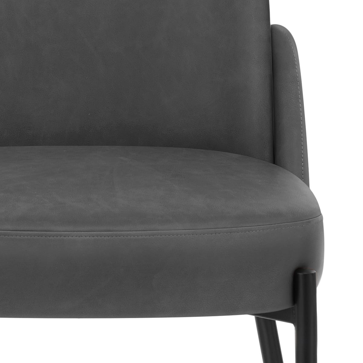 Chaise Faux Cuir - Juno Gris Foncé