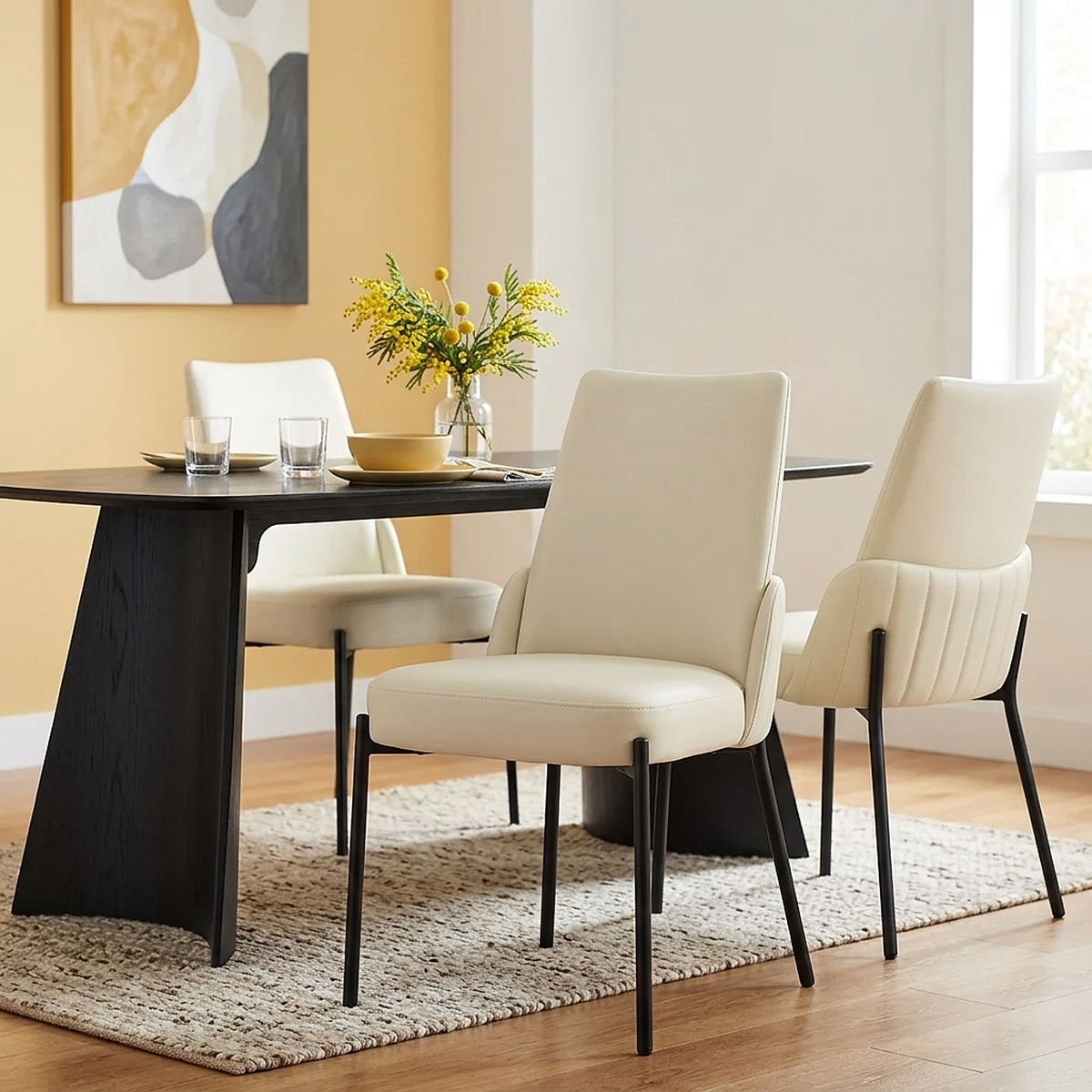 Chaise Faux Cuir - Juno Crème