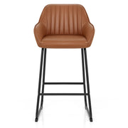 Kanto Real Leather Bar Stool Brown