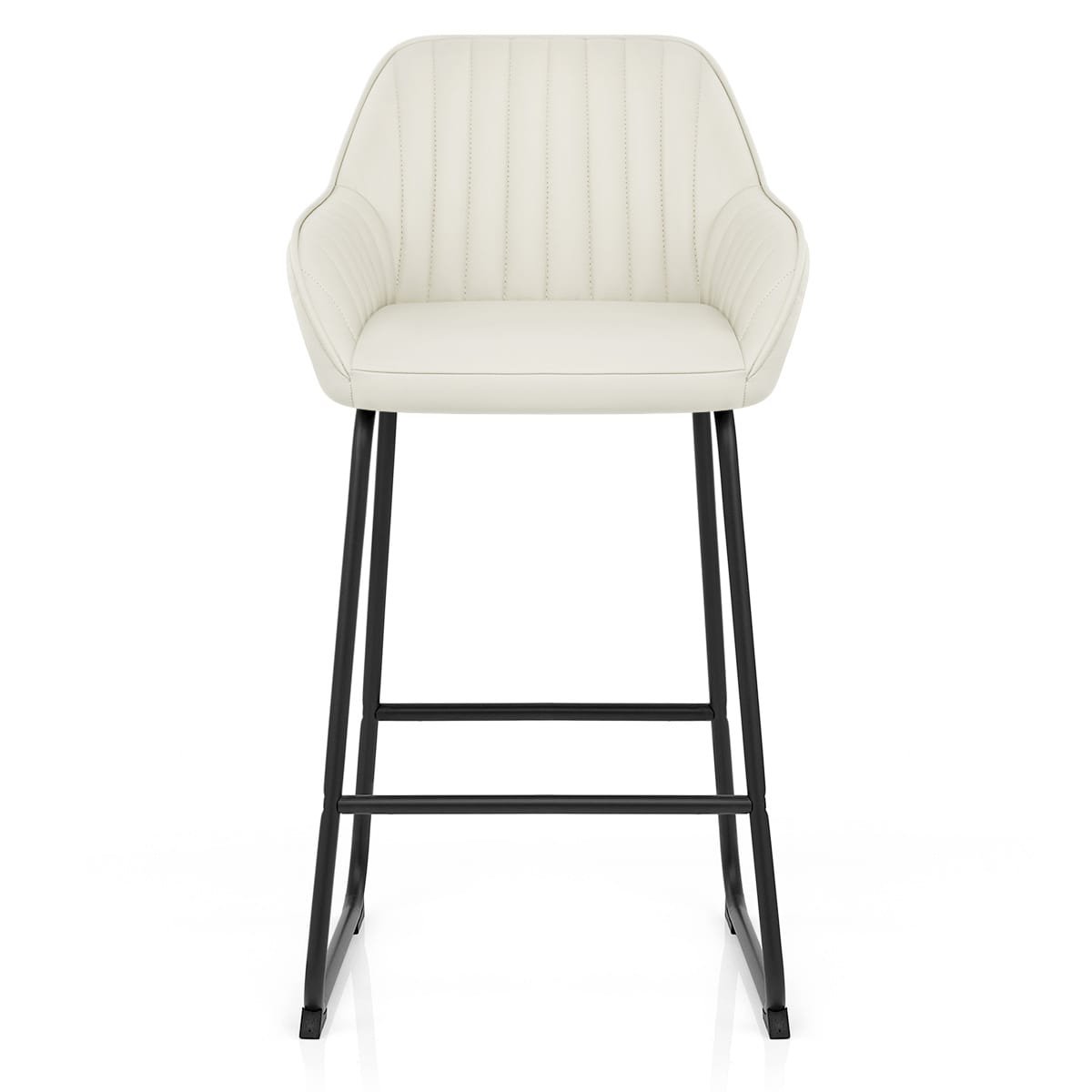 Tabouret de Bar Cuir Véritable - Kanto Crème 