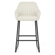 Kanto Real Leather Bar Stool Cream