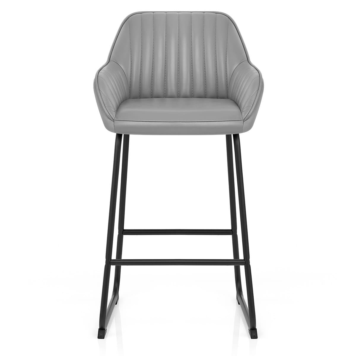 Tabouret de Bar Cuir Véritable - Kanto Gris 