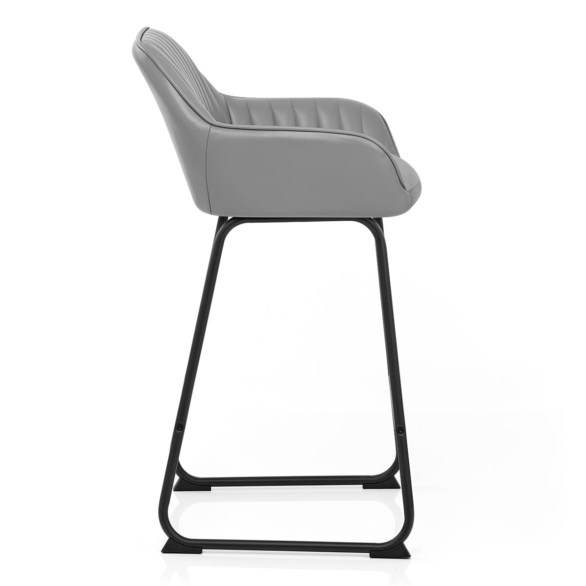 Tabouret de Bar Cuir Véritable - Kanto Gris 