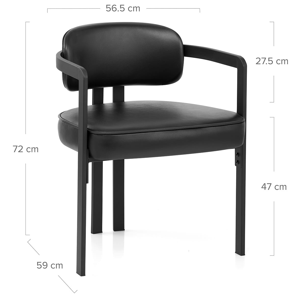Chaise Cuir Véritable - Kara Noir